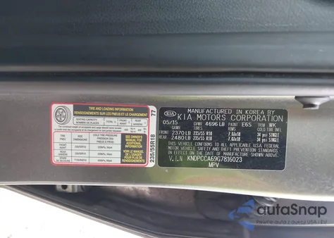 2016 Kia Sportage Sx из США, поврежденный, VIN KNDPCCA69G7816023